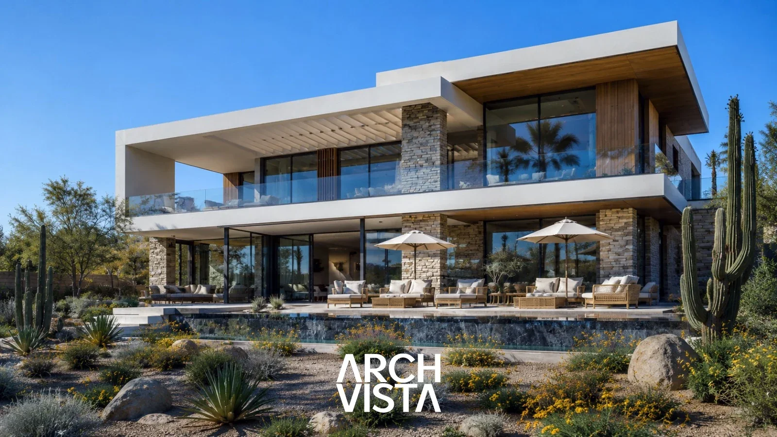 Archvista Design imzalı çağdaş villa dış cephesi